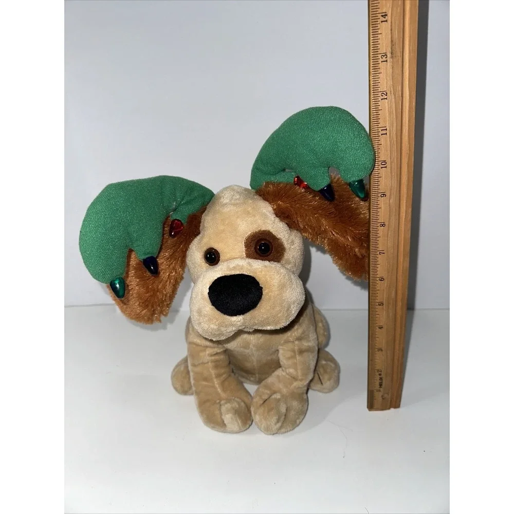 2007 Tekky Toys Animated Flapping Ears Dog Christmas Plush Sings 